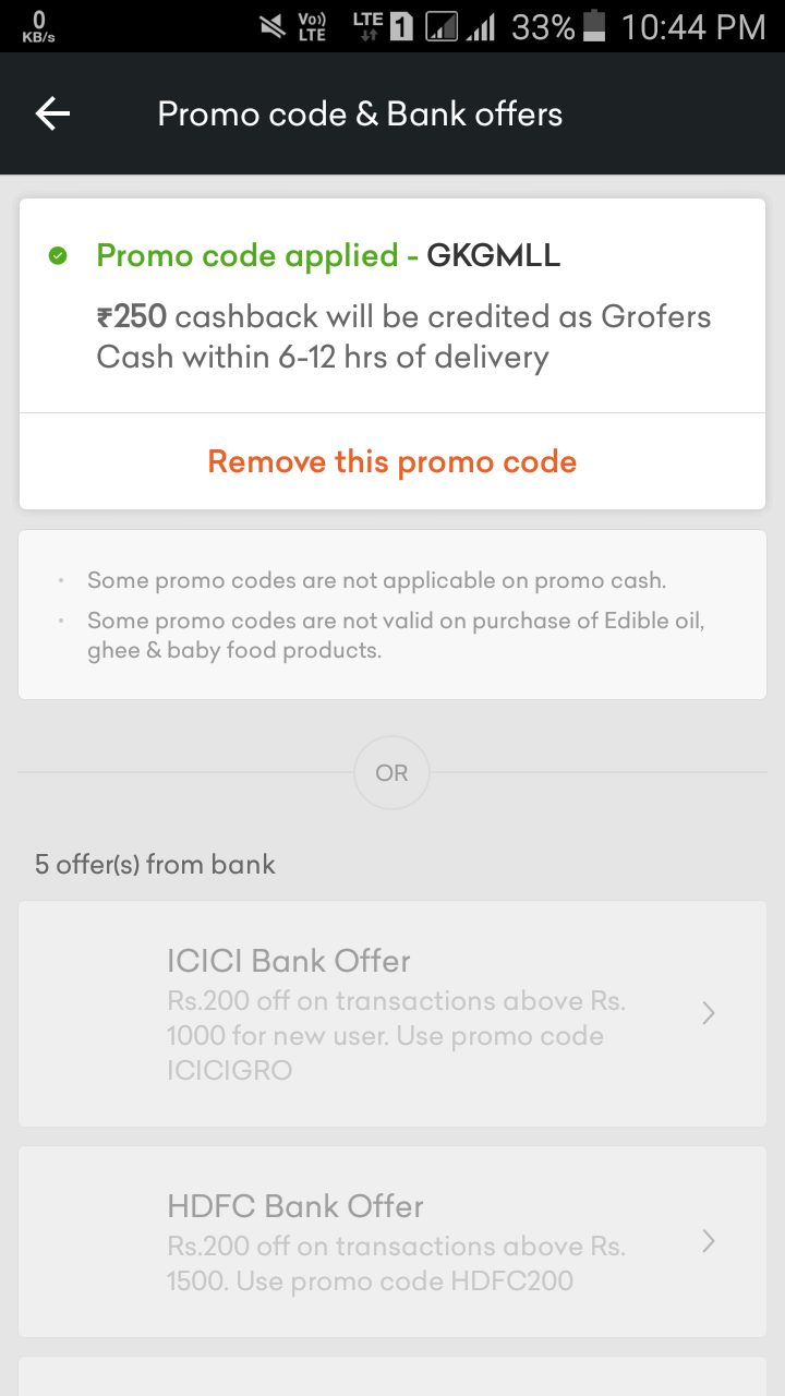 grofers coupon code for first time user