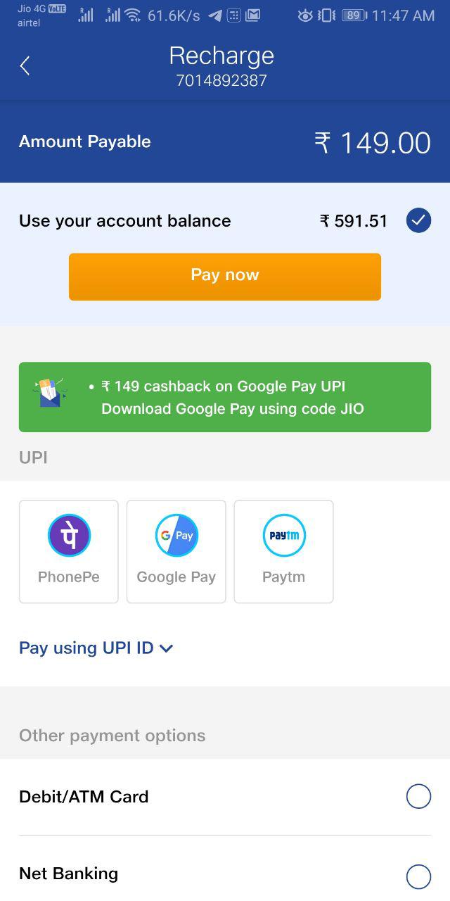 Google Pay Jio Loot - Get Rs.149 Plan Recharge Absolutely Free ...